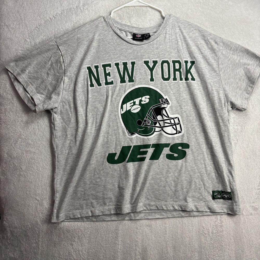 New York Jets Helmet NFL Primark XL Gray Shirt